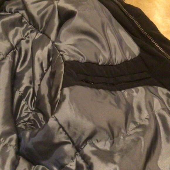 Men's Winter Jacket Hidden Hood Nylon Black 2 XL - Picture 4 of 9